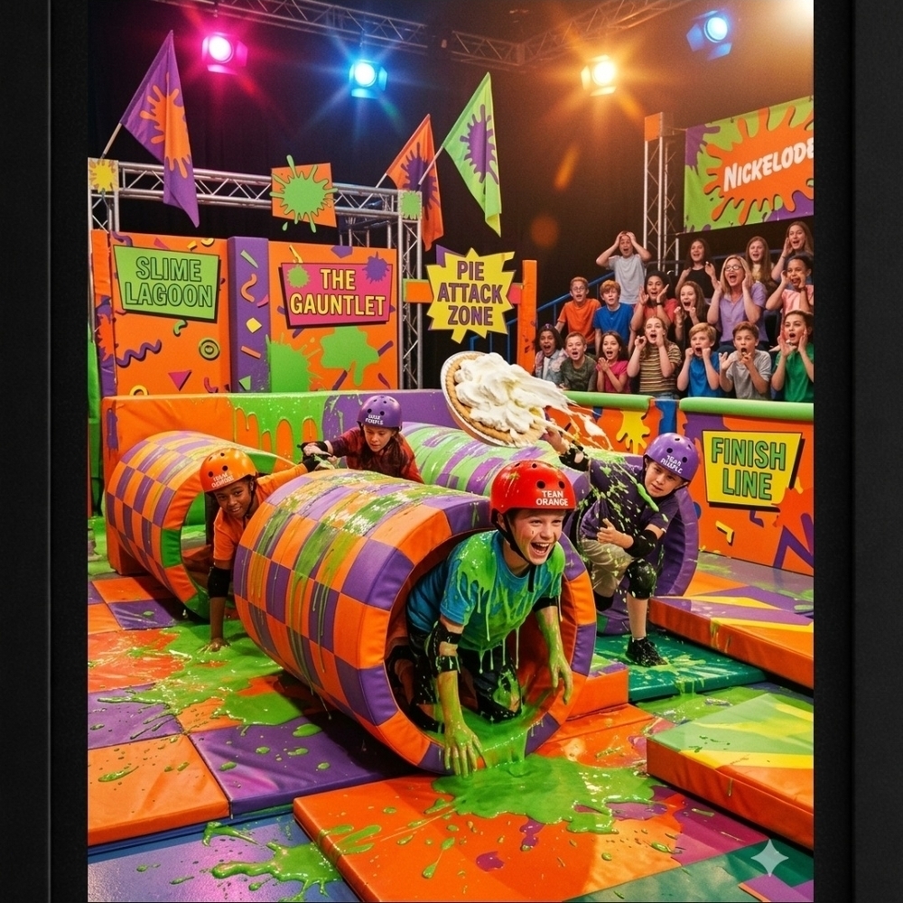 A.I. Nickelodeon Slime Game Show Art Print In A Frame 8x10